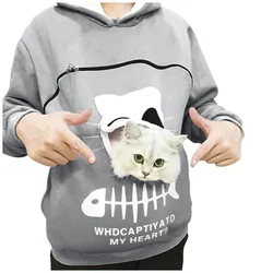Hoodie Pullovers Sweatshirt Cat Lovers Hoodie Kangaroo Dog Pet Paw Pullovers Cuddle Pouch Sweatshirt Pocket Animal Ear Hooded