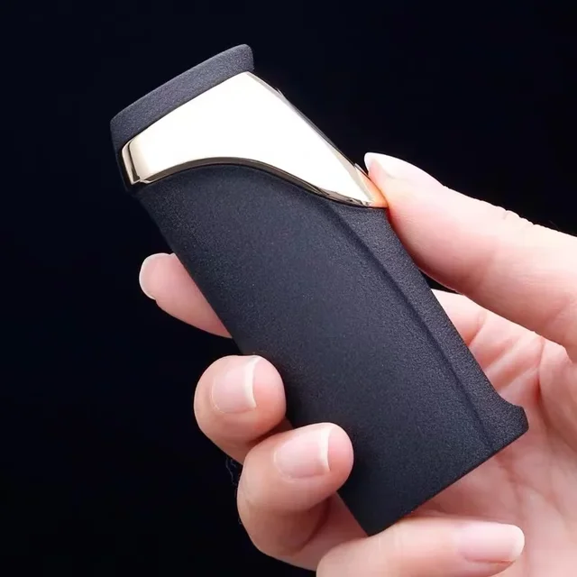 JOBON-encendedor híbrido de Gas recargable de alta gama, llama azul de tres rectos, encendedor de cigarros táctil - Image 2