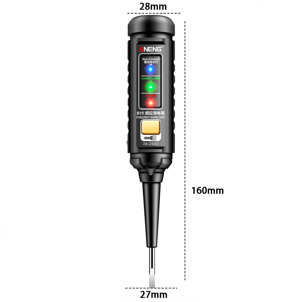 24-250V Professional AC Voltage Detection Pen Highlight Color Light Electrician Screwdriver NCV Electricity Pen Electrical Tools voltage detection pen