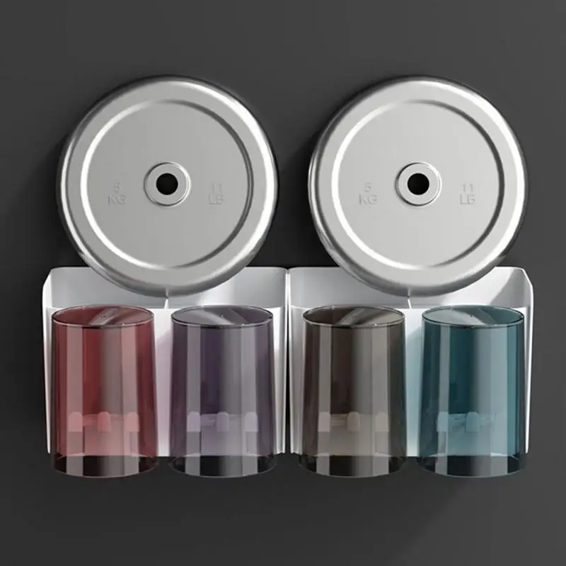Toothbrush Holder Punch-free Mouthwash Cup Holder Non-trace Bathroom Wall-mounted Toothpaste Squeezer Toothbrush
