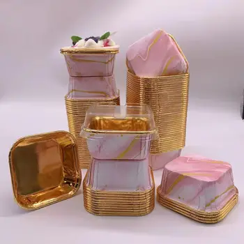 Set, 50 pirottini di carta usa e getta, pirottini per cupcake usa e getta con coperchi, rivestimenti per cupcake lucidi resistenti al calore, pirottini per muffin 1
