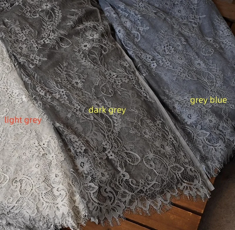 3Meters/lot Off White French Chantilly Lace Fabric Eyelash