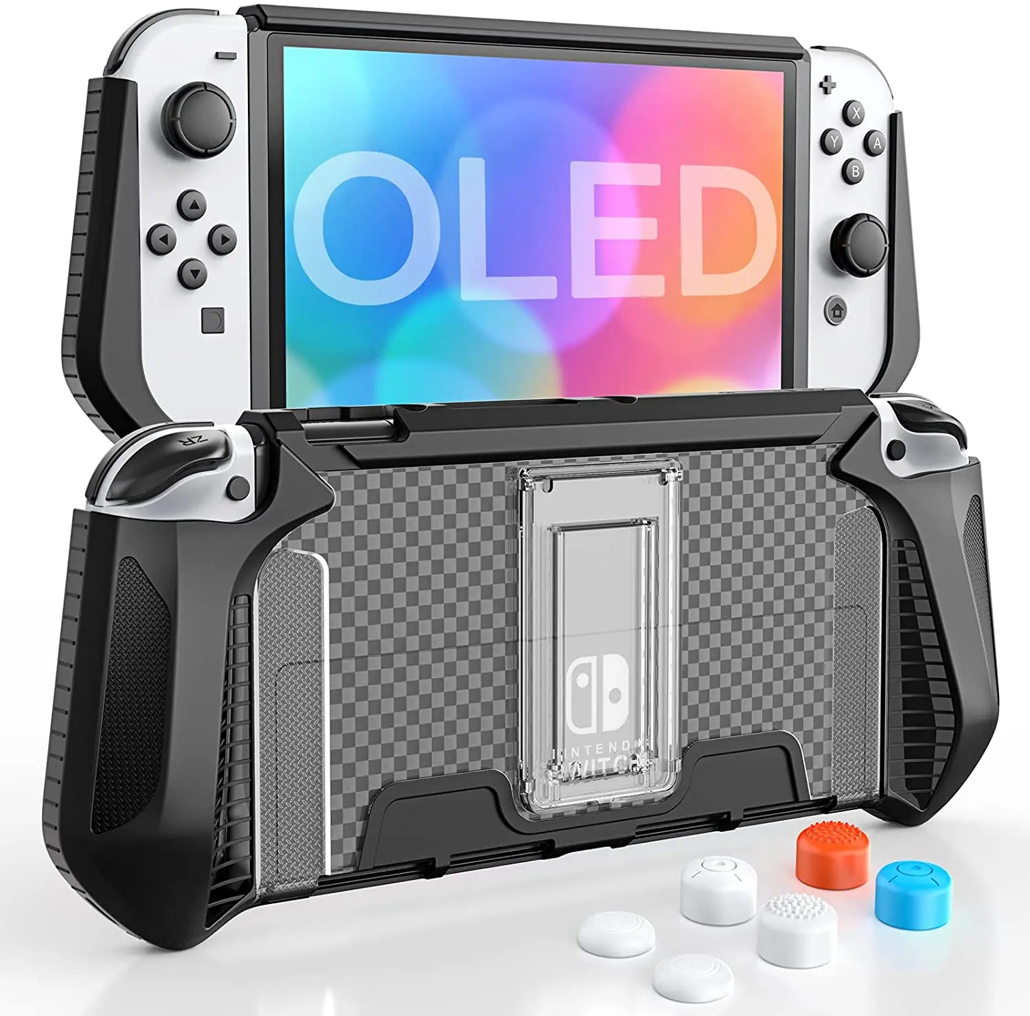 Custodia Oled Heystop Switch Con Supporto Fisso, Custodia Protettiva In Tpu Compatibile Con Custodia Per Modello Oled Nintendo Switch