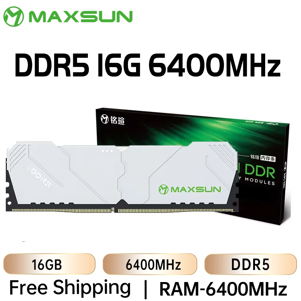 MAXSUN DDR5 Memoria RAM 6400MHZ 16GB Desktop Memory DDR5 Heatsink RAMs Dual channel Computador Component Desktop PC