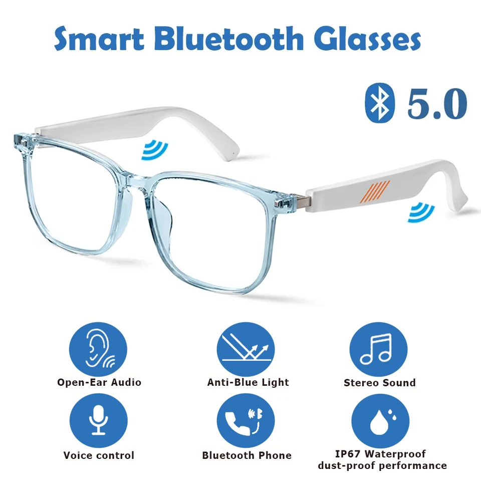 スマートブルートゥース眼鏡　スマートメガネ　アンチブルーライト Bluetooth 5.0を搭載したスマートサングラス,アンチブルーライト