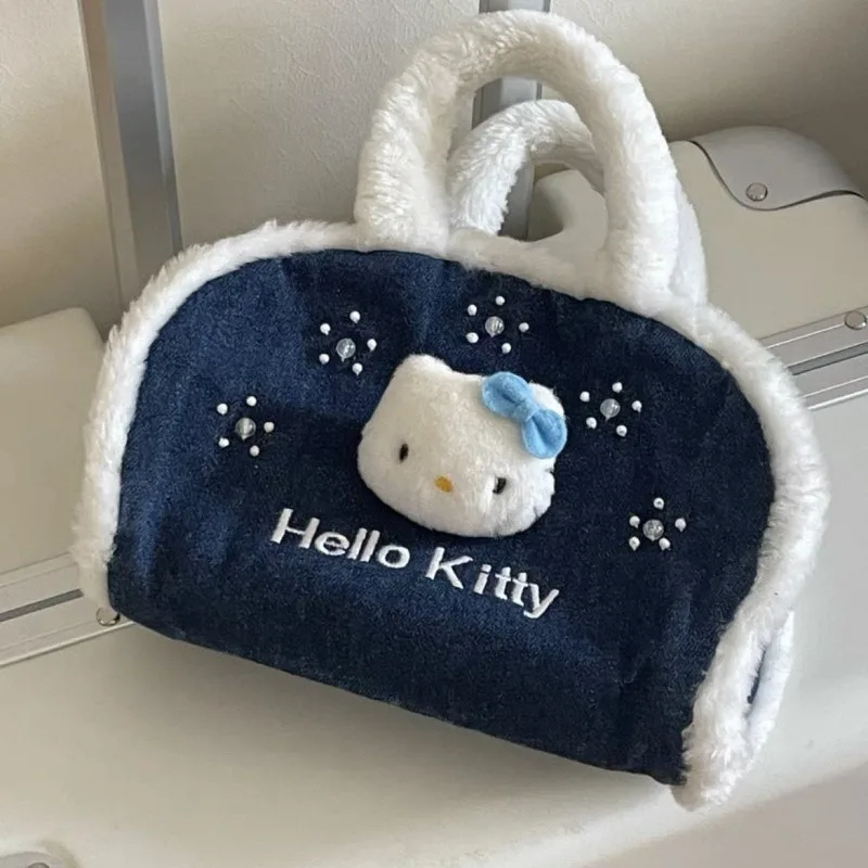 

Сумка Hello Kitty Sanrio аниме Kawaii Y2k Ретро плюшевая сумка через плечо Симпатичная мультяшная модная женская упаковка для подмышек