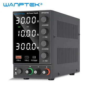 Wanptek 조정 가능한 DC 전원 공급 장치 30V 10A LED 디지털 실험실 벤치 전원 안정 전원 공급 장치 전압 조정기 스위치