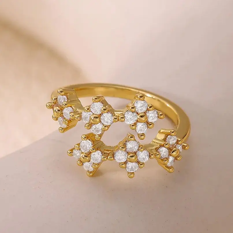 Luxury Zircon Rings Adjustable Ring