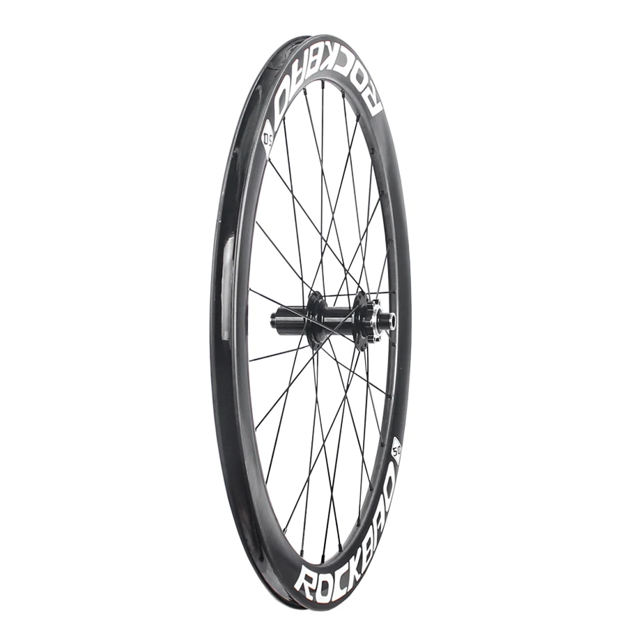ROCKBAO Road 700C Carbon Wheels 50mm Quality Carbon Rim Bicycle Accessories  2/4Bearing Racing Wheelset