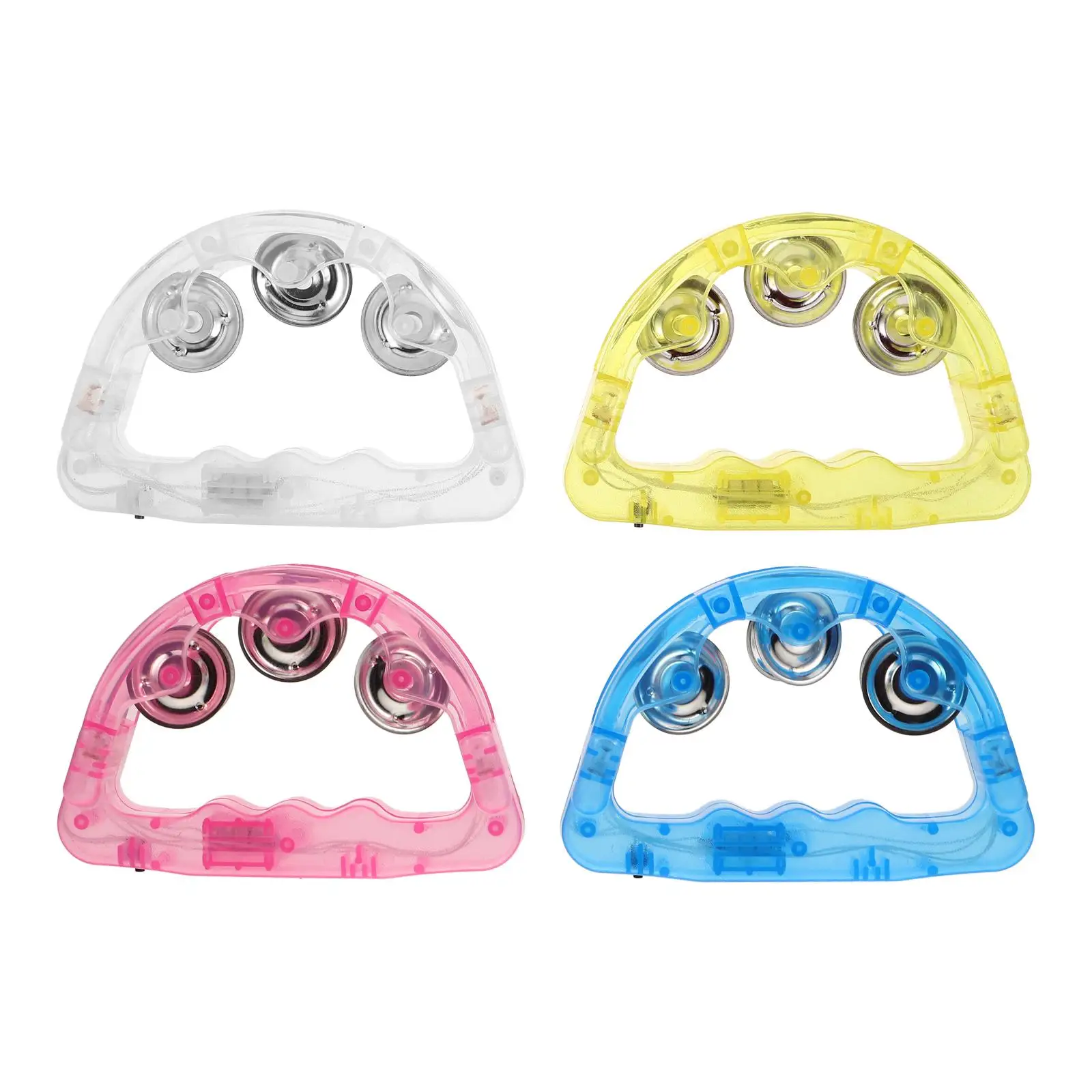 4 Pcs LED Rattle Party Flashing Tambourine Light Toys Colorful Lights Environmental Friendly Material