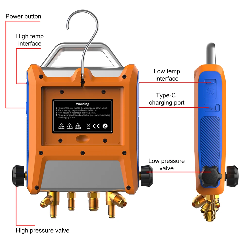 5 인치 스마트 터치 스크린 지능형 4 밸브 디지털 매니 폴드 EMG-40V