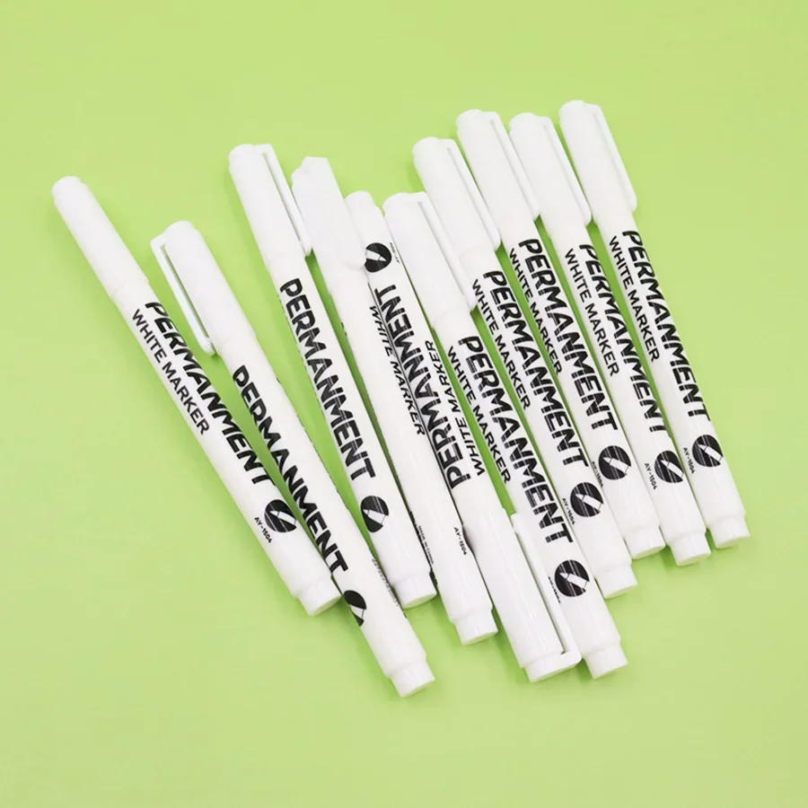 4/5/6pcs White Permanent Marker Pens Fine Tip Oil-Based Art Drawings on Wood Leather Graffiti Markers Stationery for Art Writing permanent marker pen,white marker pens,marker pens,permanent marker,permanent markers,markers pen,art markers,art marker pen