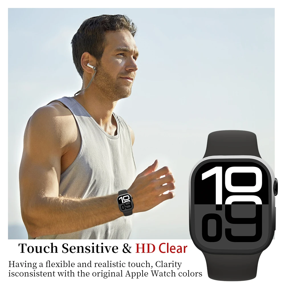 Gradient Color Case For Apple Watch Cover Serie 10 9 8 7 6 SE 5 Glass Screen Protector 46mm 42mm 45mm 41mm 44mm 40mm For Apple Watch Screen Protector Case Apple Watch Screen Protector Glass Cover Watch Screen Protector Case Watch Cover Watch Protective Case Watch Case Watch Protective Cover Apple Watch Case Watch Screen Protector