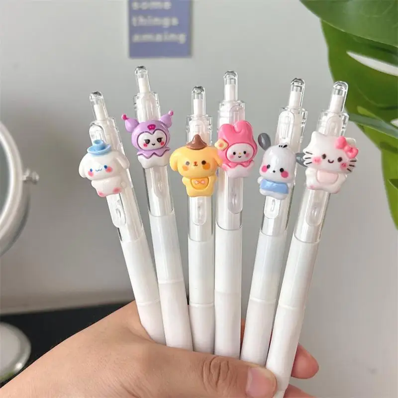 

New Sanrio Gel Pen Korean Cartoon Kawaii Kuromi Cinnamoroll Pochacco Signature Pen Cute Girl Ballpoint Pen Student Stationery