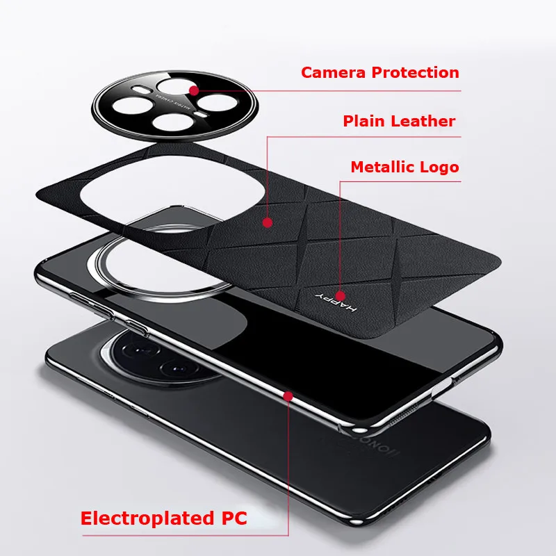 High-Quality Leather Case with Electric Porcelain Paint Finish