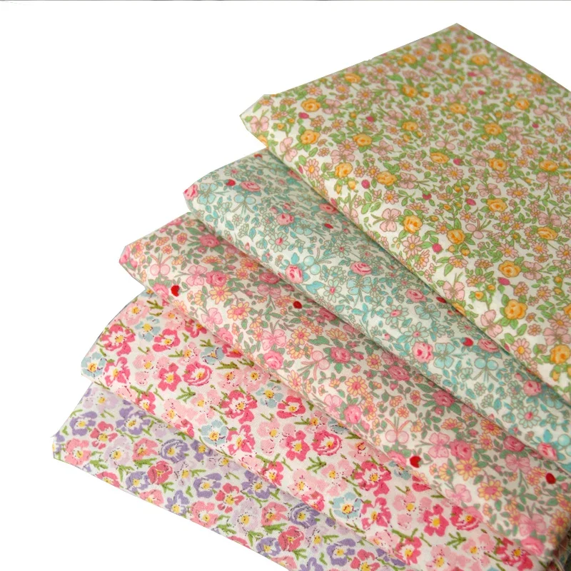 Cotton Fabric 145x50cm Floral Summer Poplin for DIY Children's Wear