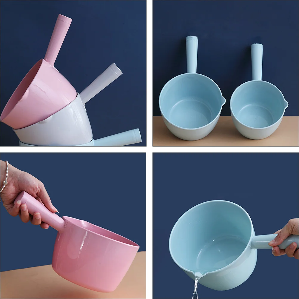 2 PCS Plastic Water Spoon Ladle Scoop for Washing Toilet Body Big Kitchen Bath Baby Tub Plug