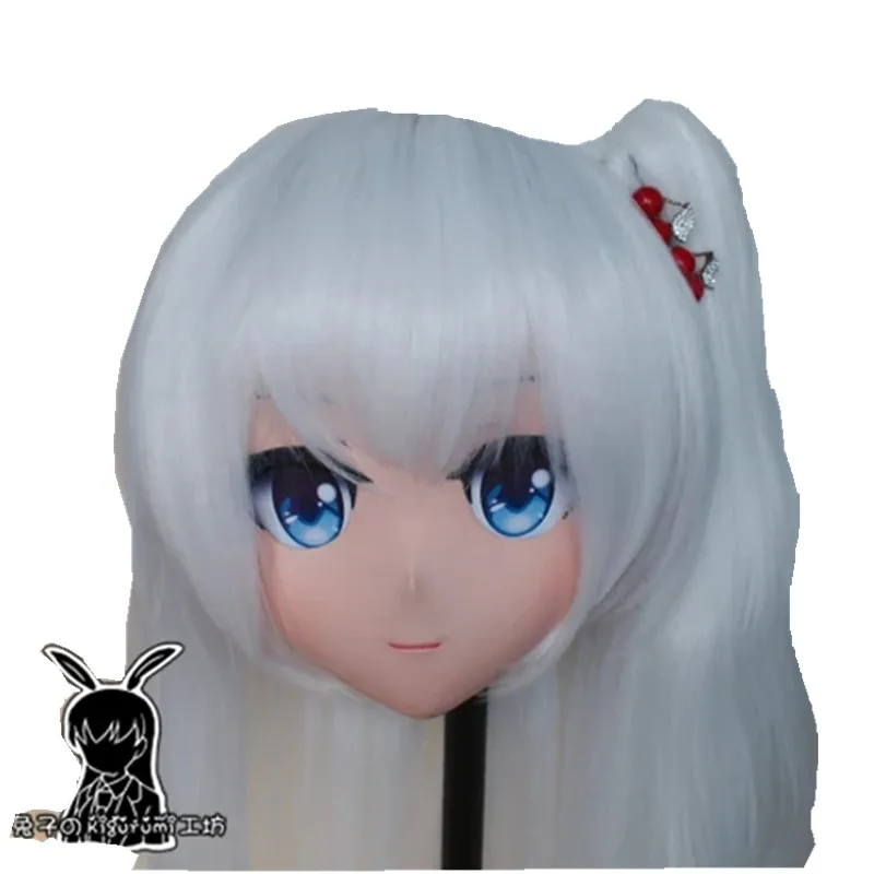 

(Кролик 54) полноголовая кросс-платье для девочек BJD кукольная маска TouHou Project COS мультяшная силиконовая маска-Кигуруми для косплея Shinki из аниме