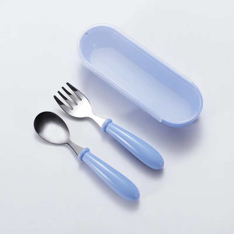 3Pcs/Set Complementary Food Training Fork Spoon Set Tableware Set Fork Spoon Dining Spoon Portable Tableware Set for Going Out