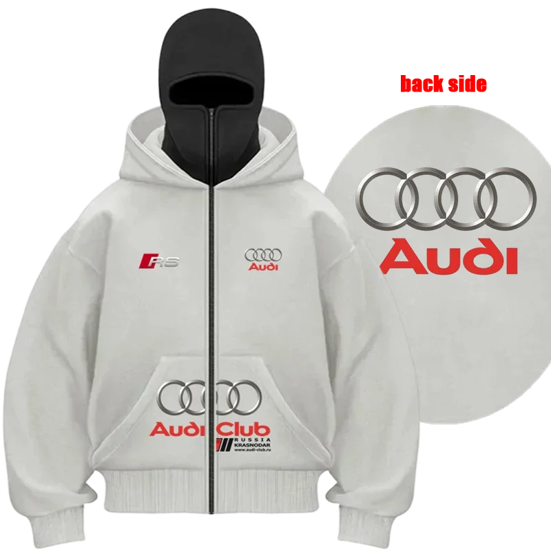 아우디 방풍 따뜻한 오토바이 재킷 이중 레이어 후드 가디건 스웨트셔츠 바이커를 위한 맞춤형 스타일