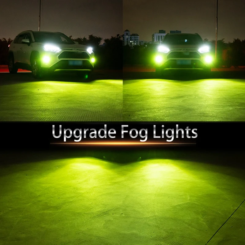 자동차 LED 안개등 전구 9006/HB3 라임 OBD 광원, 골프 도요타 미쓰비시용, 12V, 30W, 3000LM, 2 개