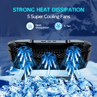 COOLCOOLD Laptop Cooling pad for 12-17 Inch Laptop Cooler Stand, 5 quiet fans, 5 Angle Adjustable with phone holder - Image 2