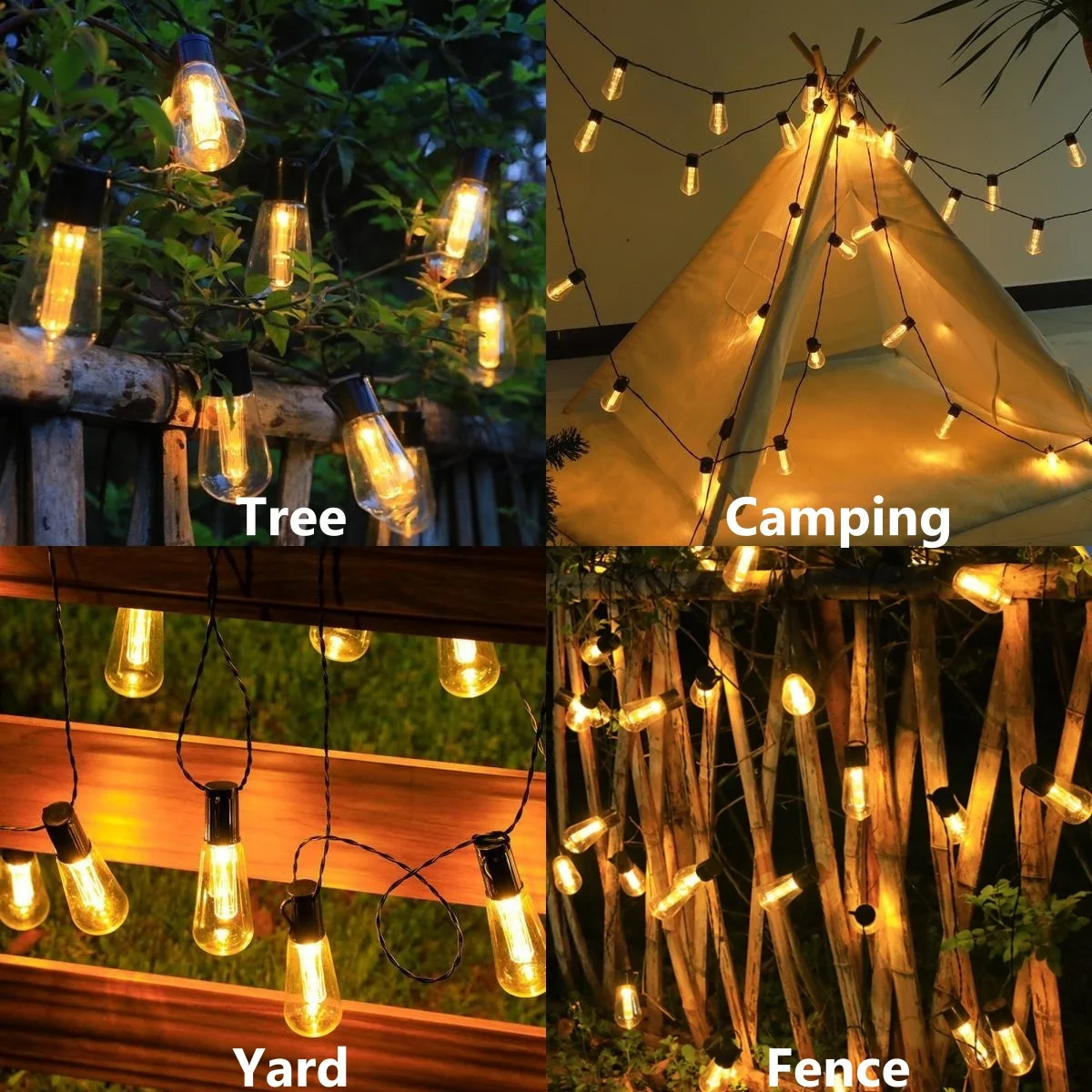 Outdoor Retro LED Solar String Lights - Waterproof Garland Fairy Lamps for Garden, Balcony, Camping, Party, and Christmas Decor