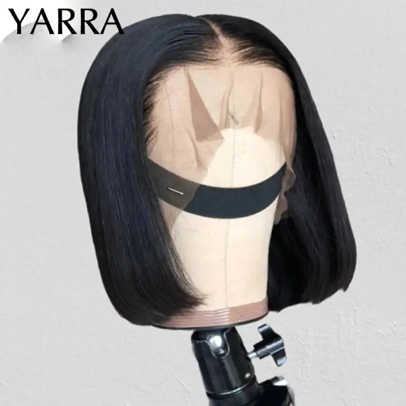 

Bob Lace Frontal Human Hair Wigs Transparent Lace Front Pre Plucked Bleached Knots With Baby Hair Remy T Lace Bob Wig For Women