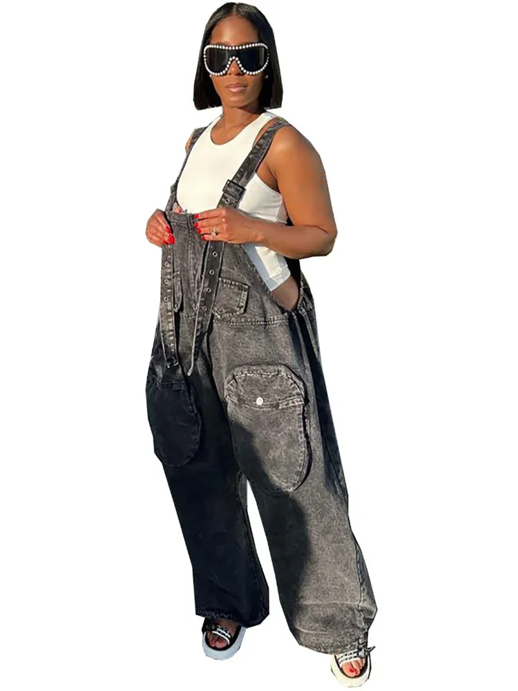 Wmstar Denim Jumpsuit Women Clothing Romper Slip Corset Sexy Casual New In Summer Fashion Pockets Pants Wholesale Dropshipping