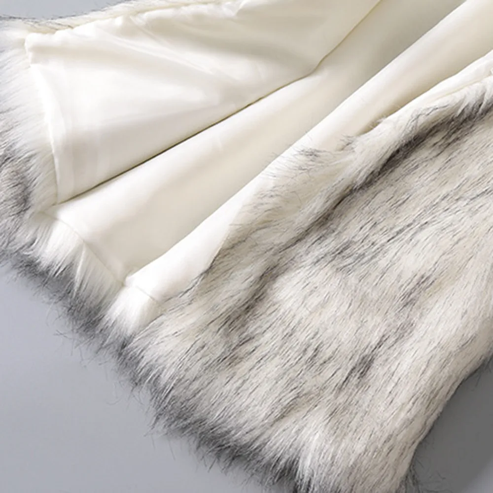 Winter Women's Vest Coat Wool Vest Faux Fur Vest Stand Collar Faux Fur Coat Vest Jacket Outdoor Windproof Coat 4