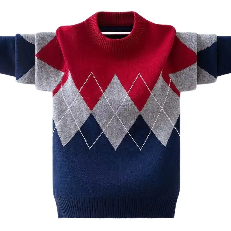 Children's Sweater Autumn Winter Pullover Boys Knitted Warm Sweaters Fashion Kids Tops 6 8 10 12 Years Teenage Boys Clothes