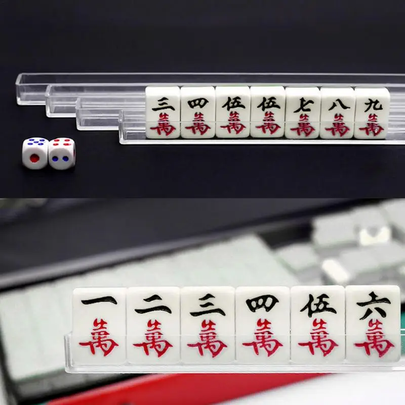 Chinese Mahjong Game Set 144 Pcs Mini Mah Jong Tile Set For Party Playing Complete Traditional Mahjong Set With Carrying Travel 4