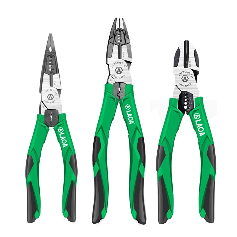 

LAOA Stripper Long Nose Pliers Multifunctional Clamping Twist Crimping Terminal Cr-V Steel Wire Cutter
