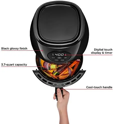 Chefman Digital Air Fryer with Probe - Black 5 qt