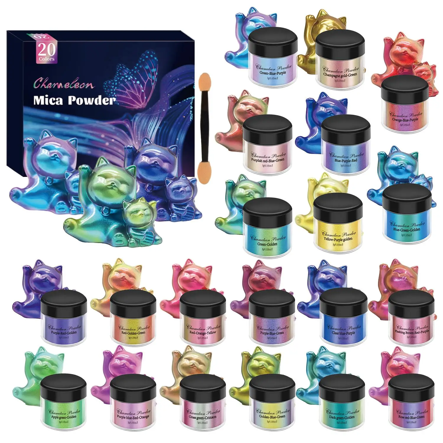 Chameleon Mica Powder Color Shift Pigment Powder for Epoxy Resin Painting Soap Making Bath Bombs Candle Making Slime mica powder pigment mica powder epoxy resin pigment candle dyes pigment