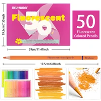 Brutfuner 50-Count Pre-Sharpened Fluorescent Colored Pencils,MediumPoint,Wood,Soft Core,Artist Quality for Sketching&Coloring 2