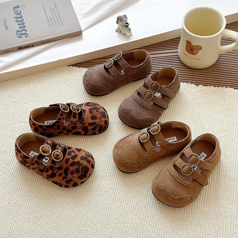 Leather Girls Mary Jane Flats Soft Sole Autumn Toddler Shoes