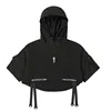 2023 Techwear Style Hip Hop Cropped Jacket Pullover Mens Punk Motorcycle Hooded Cloak Multi-pockets Jaqueta 6