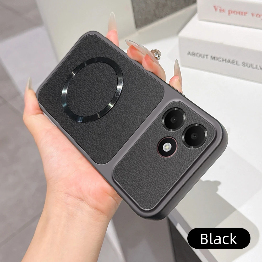 Luxury Leather Matte Magnetic Soft TPU Phone Case