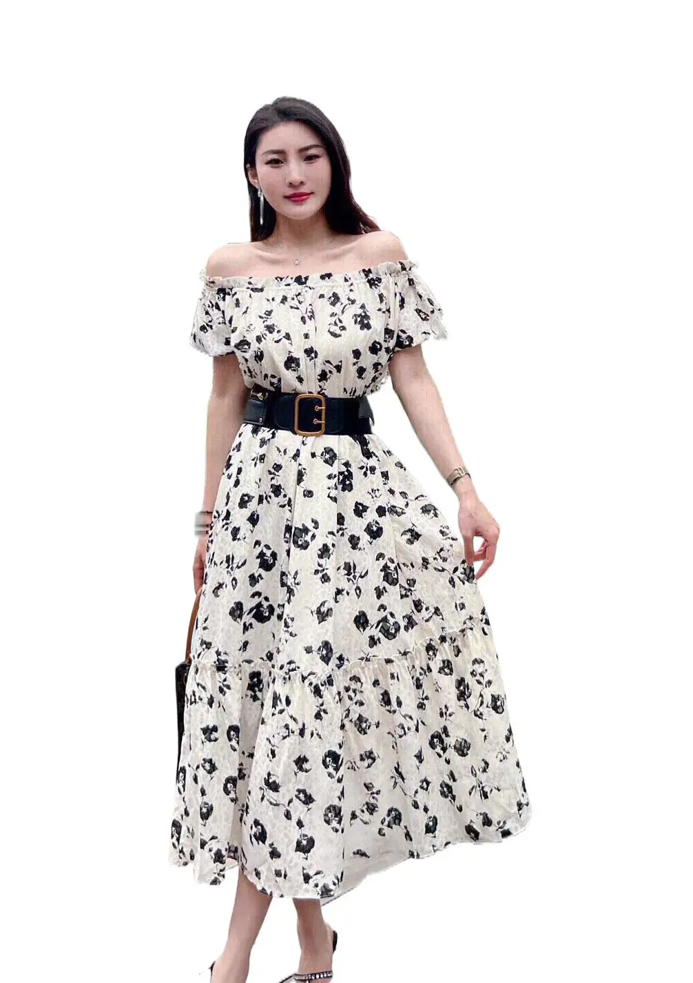 

2023 Women's Clothing New Fashion off-Shoulder Dress 0730