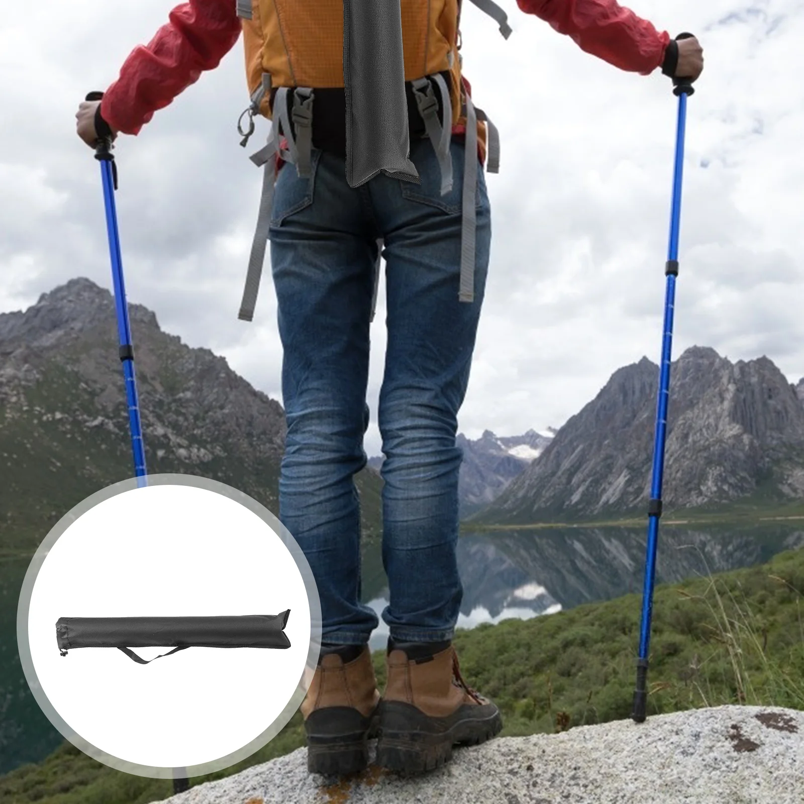 

2 Pcs Alpenstock Buggy Bag Lightweight Trekking Pole Folding Bracket Nordic Walking Sticks