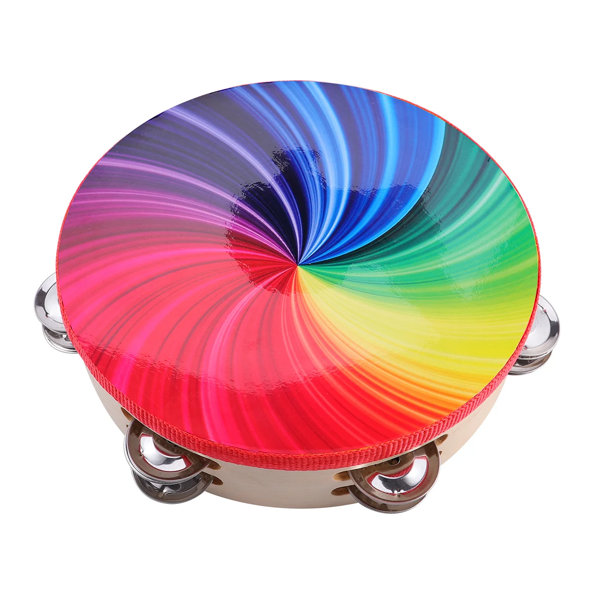

Inch Bamboo Drum Percussion Radiant Tambourine Handbell Hand Drum Toys Reflective Drum Head Musical Percussion Instruments