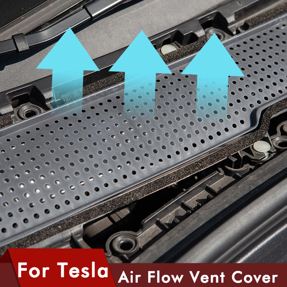 Car Air Flow Vent Cover Trim Car Intake Air Filter Cover Flow Vent Trim Dust Prevention Air Inlet Filter for Tesla Model 3 17-20