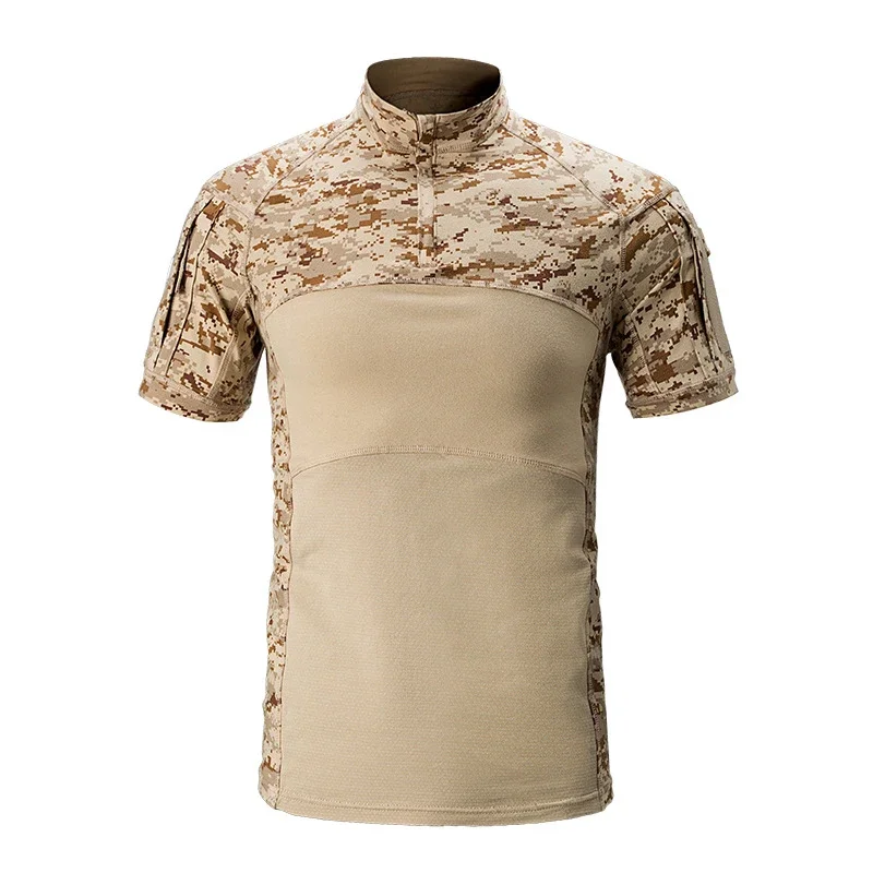 New Camouflage Tactical T-shirt Man Summer Elastic Military Style Army Combat T-shirts Cotton Long Sleeve Camo Hunt Clothes