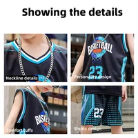 Maillot de basket-ball à séchage rapide pour enfants, chemise pour garçon et fille, uniforme d'équipe pour enfants sportifs, tenue de vêtements de rue pour enfants, beau 4