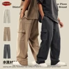 ZODF New 2024 Spring Summer 358gsm Cotton Cargo Pants For Men Unisex Casual Washed Straight Multi-Pockets Loose Trousers HY0829 1