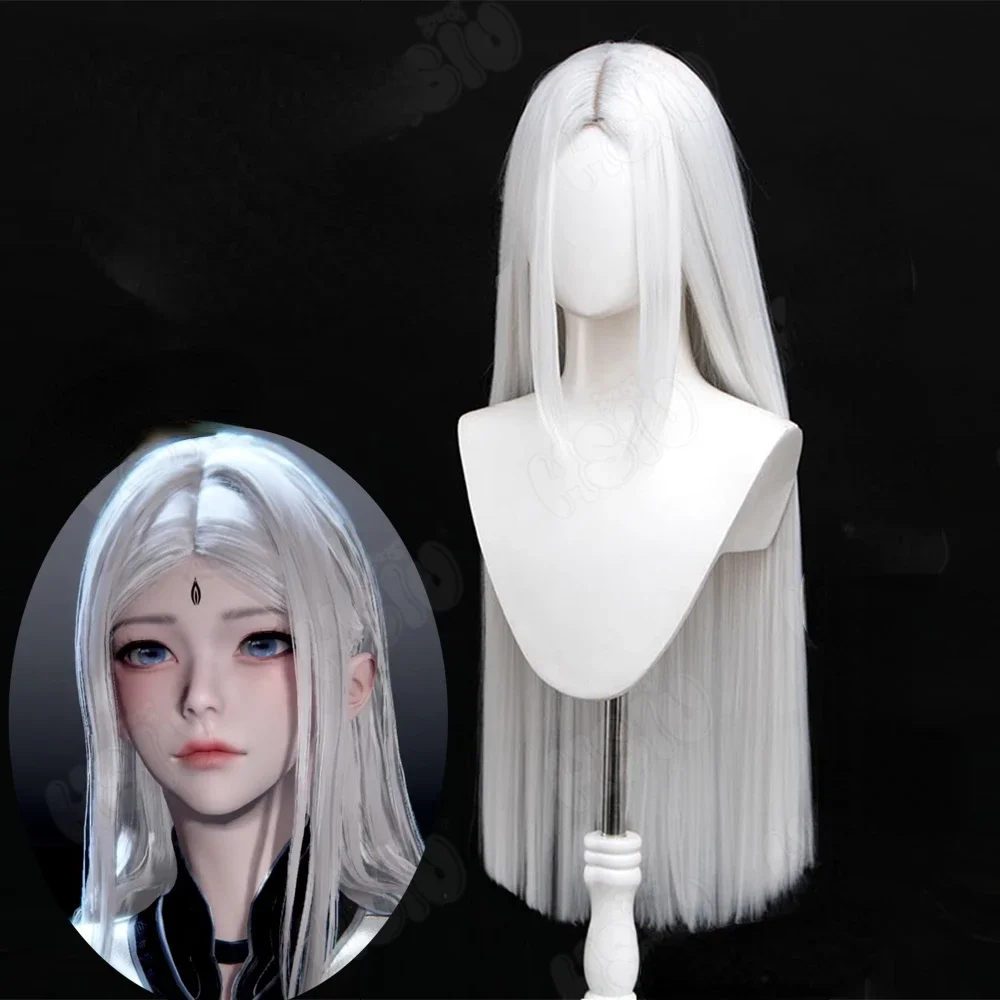 

Ji Yingying Cosplay Wig Fiber synthetic wig Game Naraka Bladepoint Cosplay「HSIU 」white long hair+Wig cap