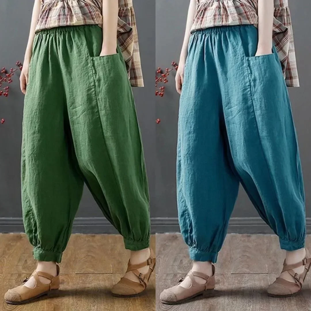 String Tie Lantern Pants