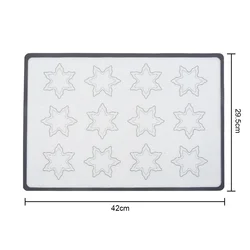 Premium Non - Stick Silicone Baking Mat for Pastry and Dessert Perfection (Gray Stars)
