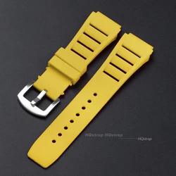 Silicone Sport Watch Strap - Soft Rubber Wristband for Men & Women, 17mmX21mm Replacement Bracelet (Strap - yellow)